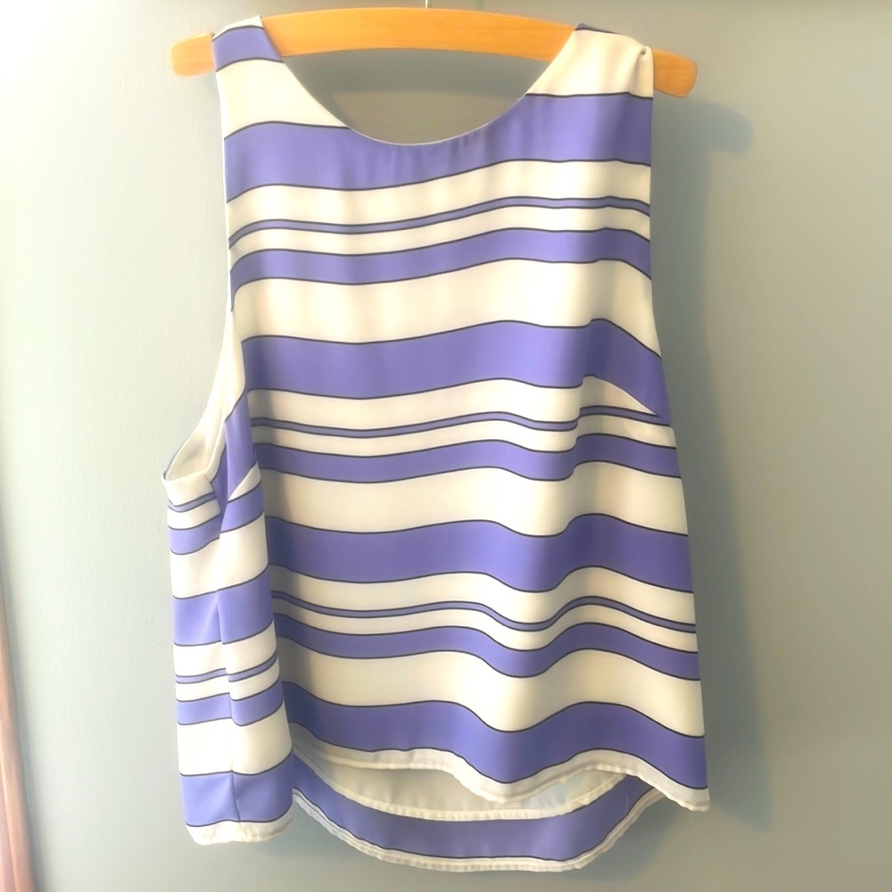 Sleeveless, purple and white striped Nordstrom top